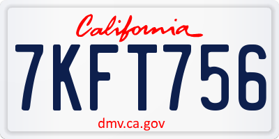 CA license plate 7KFT756
