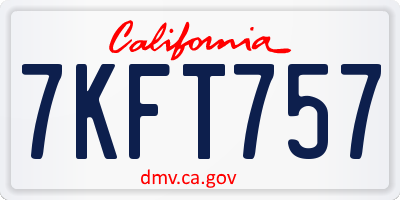 CA license plate 7KFT757