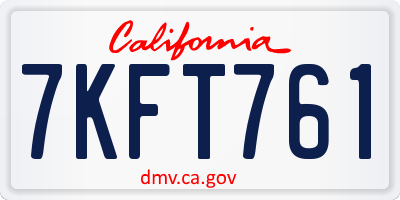 CA license plate 7KFT761