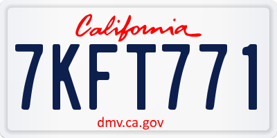 CA license plate 7KFT771