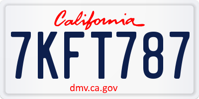 CA license plate 7KFT787