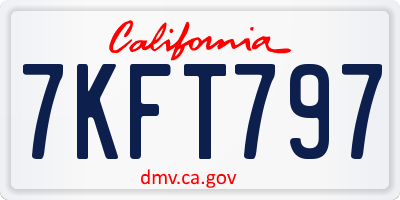 CA license plate 7KFT797