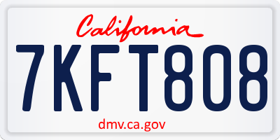CA license plate 7KFT808