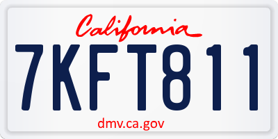 CA license plate 7KFT811