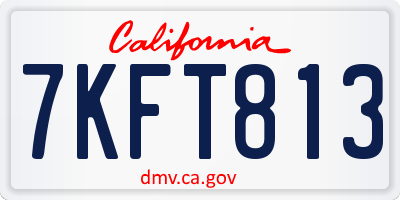 CA license plate 7KFT813