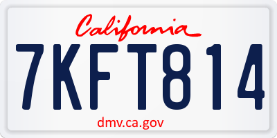 CA license plate 7KFT814