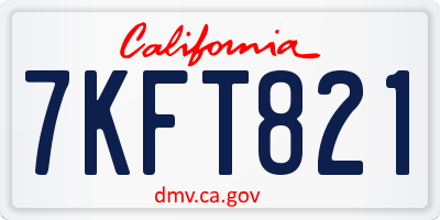 CA license plate 7KFT821