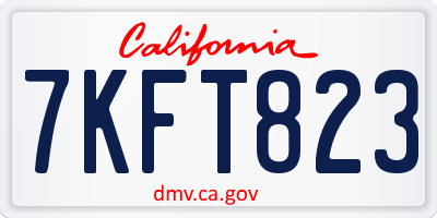 CA license plate 7KFT823