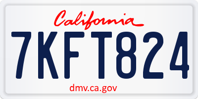 CA license plate 7KFT824