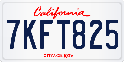 CA license plate 7KFT825