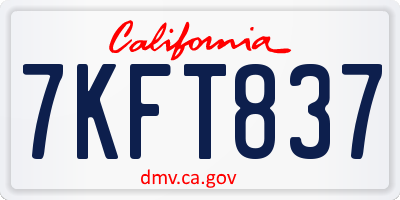 CA license plate 7KFT837