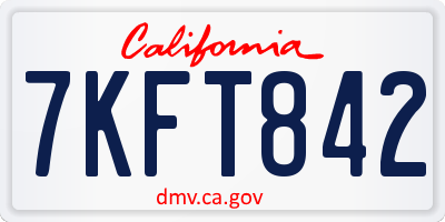 CA license plate 7KFT842