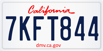 CA license plate 7KFT844