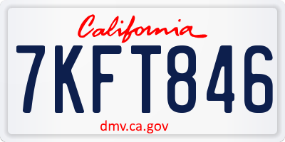 CA license plate 7KFT846