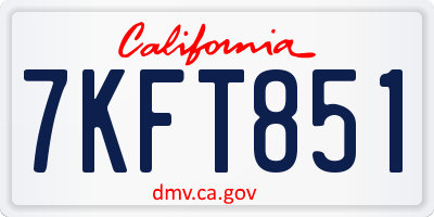 CA license plate 7KFT851