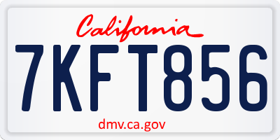 CA license plate 7KFT856