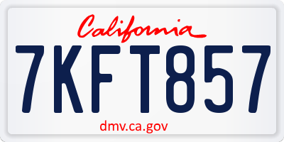 CA license plate 7KFT857