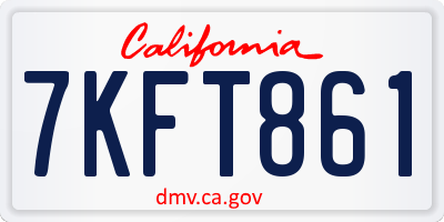 CA license plate 7KFT861