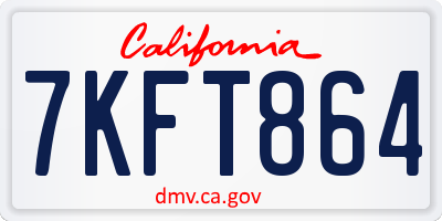 CA license plate 7KFT864