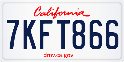 CA license plate 7KFT866