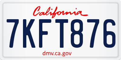 CA license plate 7KFT876