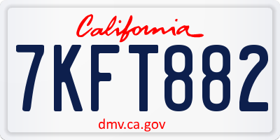 CA license plate 7KFT882
