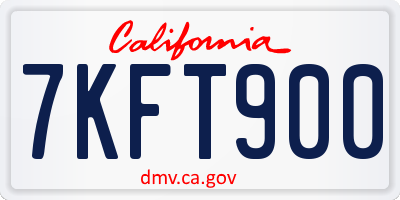CA license plate 7KFT900