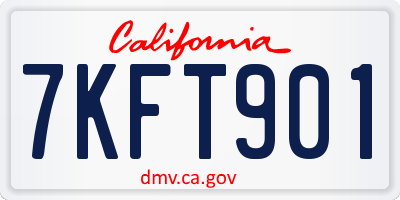 CA license plate 7KFT901