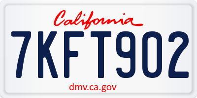 CA license plate 7KFT902