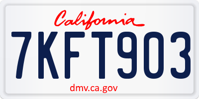 CA license plate 7KFT903