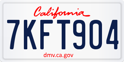 CA license plate 7KFT904