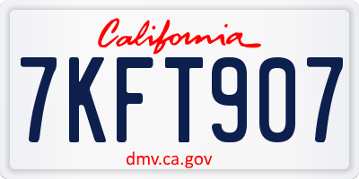 CA license plate 7KFT907