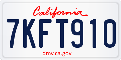 CA license plate 7KFT910