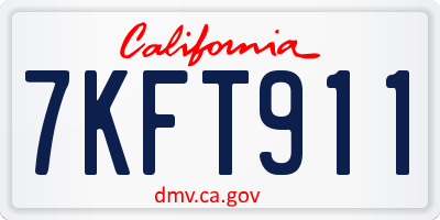 CA license plate 7KFT911