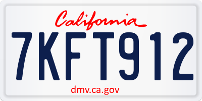 CA license plate 7KFT912