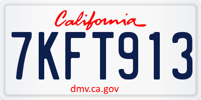 CA license plate 7KFT913