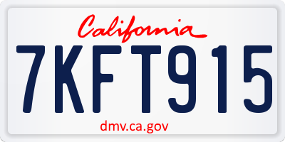 CA license plate 7KFT915