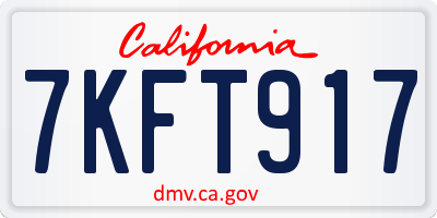 CA license plate 7KFT917