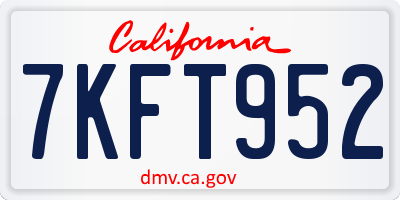 CA license plate 7KFT952