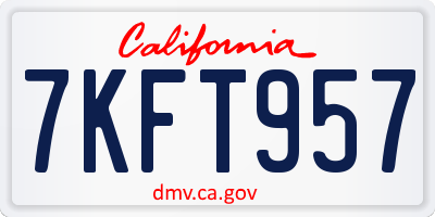 CA license plate 7KFT957