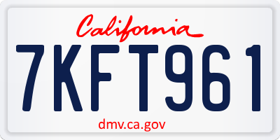 CA license plate 7KFT961