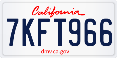 CA license plate 7KFT966