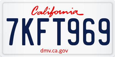 CA license plate 7KFT969