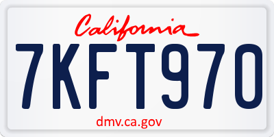 CA license plate 7KFT970