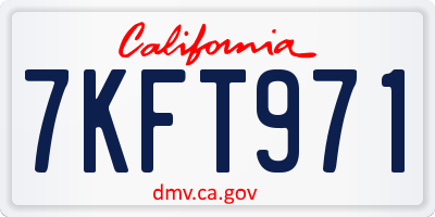 CA license plate 7KFT971