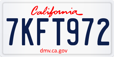 CA license plate 7KFT972