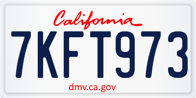 CA license plate 7KFT973