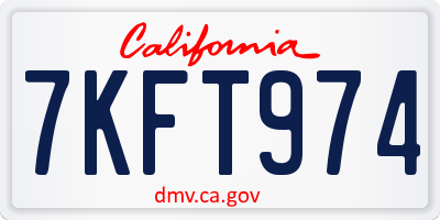 CA license plate 7KFT974