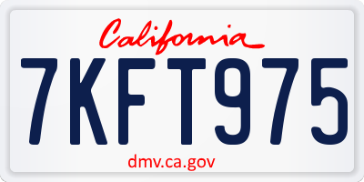 CA license plate 7KFT975