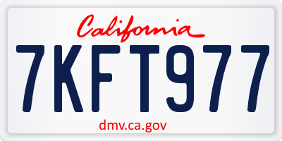 CA license plate 7KFT977